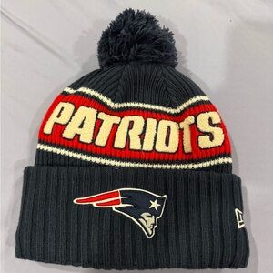 New Era Patriots Navy and Red Knit Beanie